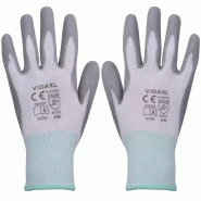 Vidaxl gants de travail pu 24 paires blanc et gris taille 8/m 131378