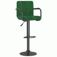VidaXL Tabouret de bar Vert foncé Velours Modèle Aero Panorama Prestige - 334651