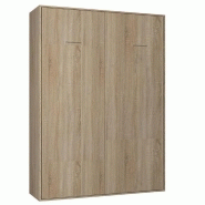 ARMOIRE LIT ESCAMOTABLE SMART-V2 CHÊNE COUCHAGE 160*200 CM.