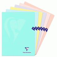 Clairefontaine Lot de 10 Cahier Mimesys 24x32, 48p./24 feuilles 90 g/m² piquées, coloris pastels assortis (6), Séyès - 3329683083115