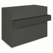 Comptoir Cage noir repose sac noir 1 tiroir 2 tablettes 120x60/76x93cm