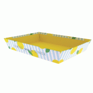 Corbeille carton rectangulaire "Bonheur" 36x27x6 cm - par 30