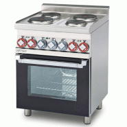 Fourneau électrique 4 plaques sur four multifonction 60 cm | MagicLotus 600 - Porte(s) vitrée(s)