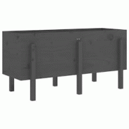 Helloshop26 - Jardinière bac lit surélevé plantes fleurs terrasse jardin de jardin 121 x 50 x 57 cm bois de pin massif gris 02_0039357 - 3000218625948 Helloshop26 - Jardinière bac lit surélevé plantes fleurs terrasse jardin de jardin 121 x 50 x 57 cm bois de pin massif gris 02_0039357 - 3000218625948
