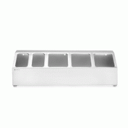 ITALCONCEPT Support pour bacs gastronormes, HENDI, 5 compartiments, 745x245x(H)215mm - 820049