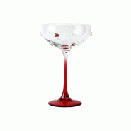 Novastyl - Lot de 4 coupes a champagne 27cl en verre cerise - 3256391046517