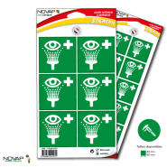 Planches de 6 panneaux adhésifs 80x80 mm incendie évacuation - PADCPN-NV02/RCGY Planches de 6 panneaux adhésifs 80x80 mm incendie évacuation - PADCPN-NV02/RCGY