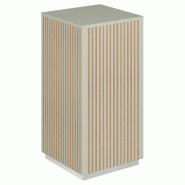 Podium 1 porte push-pull Vertigo T01 MDF naturel et blanc mat 45x45x90cm