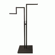 Portant multi bras noir base en métal 45x45x H 130-180cm