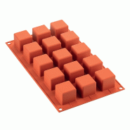 Silikomart Moule en 15 cubes 3,5x3,5 cm - 63 cl Orange Rectangle Silicone - 8051085028658