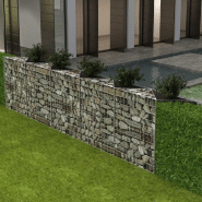 Vidaxl panier de gabion acier galvanisé 300x30x100 cm 142537