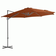VidaXL Parasol de jardin en porte-à-faux avec mât en acier terre cuite Modèle Boréal Urban Pro - rouge 312313