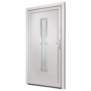 Vidaxl porte d'entrée blanc 108x208 cm pvc 3187896