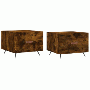 VidaXL Tables basses 2 pcs chêne fumé 50x50x40 cm bois d'ingénierie Modèle Aero Vision Pro - 829343