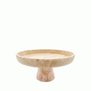 Aulica Plat à gâteaux sur pied en résine effet travertin - beige 372702