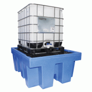 Bac de stockage pour 1 cuve - 1000 Litres - Polyéthylène ou INOX - Caillebotis amovible_0