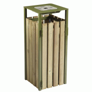 Corbeille EDEN 110L avec cendrier - Vert Olive Corbeille EDEN 110L avec cendrier - Vert Olive
