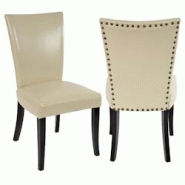Décoshop26 - 2x chaises à manger Chesterfield synthétique crème pieds foncés bouton sur dossier 04_0000324 - 3000252398983 Décoshop26 - 2x chaises à manger Chesterfield synthétique crème pieds foncés bouton sur dossier 04_0000324 - 3000252398983