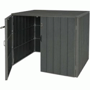 Décoshop26 - Abri de poubelles extérieur conteneurs à ordures jusqu'à 4 bacs 117x142x102 cm aspect bois métal extensible gris 04_0005606 - gris 3 Décoshop26 - Abri de poubelles extérieur conteneurs à ordures jusqu'à 4 bacs 117x142x102 cm aspect bois métal extensible gris 04_0005606 - gris 3