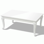 Décoshop26 - Table basse de salon forme rectangulaire design classique 100 x 60 x 42 cm MDF blanc brillant DEC036964 - blanc 3000263023829
