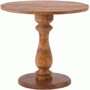 Décoshop26 - Table d'appoint ronde en bois de mindi massif marron 60 × Ø 50 cm fabriquée à la main 10_0009238 - marron Bois massif 3000267075619
