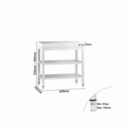 GGM Gastro Tables Inox de Travail Centrales Premium avec 2 étagères - Profondeur 700 mm - ATK67ZB - 4063326275879