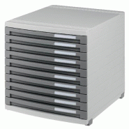 HAN Module de classement CONTUR, 10 tiroirs bas, en PS, coloris gris clair/gris foncé - 1510-19