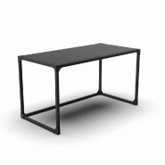 Table GILKIT structure et plateau 2mm en métal noir120x60x65 cm