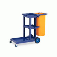 Ulsonix - Ulsonix Chariot De Nettoyage Ménage avec Sac À Linge Ordures Déchets UNICLEAN 12 (Plastique, 3 Tablettes, roulettes 360° À - 4062859007940