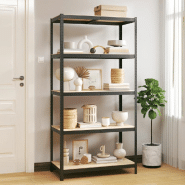 Vidaxl étagère de rangement 5 niveaux anthracite acier bois ingénierie 152867