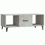 VidaXL Table basse Gris béton 102x50x40 cm Bois d'ingénierie Modèle Élixir Moderne - 812703