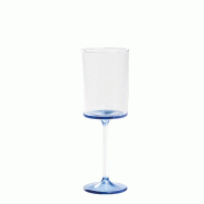 Zafferano Discobolo Lot De 4 Verres À Vin Blanc En Verre Borosilicate Soufflé À La Main, Tige Mince Et Fond Bluino Élégant Pour Vins Et Vins Mous
