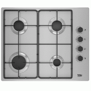 BEKO Table De Cuisson Gaz 60cm 4 Feux Inox HIGG64123SX - argenté 8690842438417
