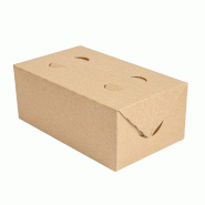 Boite transport de repas The Pack carton ondulé 2L 13x23x8 cm brun - par 300