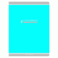 CONQUERANT Lot de 10 Cahier Classique piqué 24x32, 96p./48 feuilles 90g/m², Séyès, coloris bleu - 3020120190006
