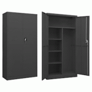 Décoshop26 - Meuble de bureau armoire de rangement avec 4 étagères 90 x 40 x 180 cm en acier anthracite DEC024486 - 3000254730231 Décoshop26 - Meuble de bureau armoire de rangement avec 4 étagères 90 x 40 x 180 cm en acier anthracite DEC024486 - 3000254730231