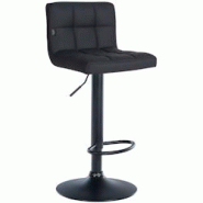 Décoshop26 - Tabouret de bar chaise haute de bar pied trompette métal noir siège synthétique noir TDB10613 - noir 3002467232694