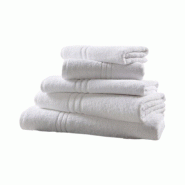 Drap bain lavable en polycoton - 70x140 cm - Couleur Blanche - 3770032619569