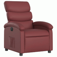 Fauteuil inclinable électrique Rouge bordeaux Similicuir Modèle Wermelora - 8721012165182