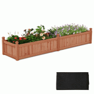 Helloshop26 - Bac à jardiner jardinière surélevé rectangulaire 227 x 59,5 x 40 cm avec système de drainage séparateur rustique en 20_0010468 - 3