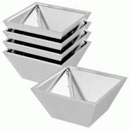 Helloshop26 - Lot de 5 cache-pots trapézoïdaux modernes jardin extérieur 35 x 35 x 15 cm en acier inoxydable argent 02_0052363 - inox 3000237378399