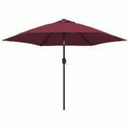 Helloshop26 - Parasol d'extérieur avec led et mât en acier 300 cm bordeaux 02_0008175 - métal 3000437347768