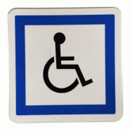 Panneau d'indication de services CE14 - Installations accessibles aux personnes handicapées - carré - pictogramme noir sur fond blanc - liseré bleu Panneau d'indication de services CE14 - Installations accessibles aux personnes handicapées - carré - pictogramme noir sur fond blanc - liseré bleu