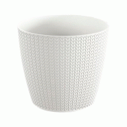 Prosperplast - Pot WHEATY 1 L - 12,8x12,8x11,2 cm, coloris Blanc - blanc plastique polypropylène ZA4242