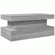 VidaXL Table basse avec lumières LED gris sonoma 90x50x40 cm Modèle Aero Vision Pro - 839852