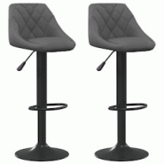 VidaXL Tabourets De Bar Lot De 2 Gris Foncé Velours - gris 335350 VidaXL Tabourets De Bar Lot De 2 Gris Foncé Velours - gris 335350