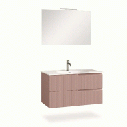 AQA Design Composition de salle de bain en MDF 4 pièces VENERE rose poudre. L.91 P.46,5 H.190 MPVE09-CIP - rose Bois manufacturé MPVE09-CIP