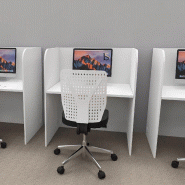 Bureau individuel pour centre d'appels. - 1 place, Blanc