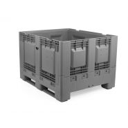Caisse palette pliable en plastique - 120 x 100 cm - Hauteur 80 à 125 cm - Capacité 681 à 1174 litres - Fond et parois pleins ou ajourés_1