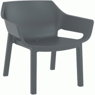 CLP Chaise de jardin Dora Plastique HBT: 90x60x65 cm Gris foncé - gris plastique polypropylène 327707